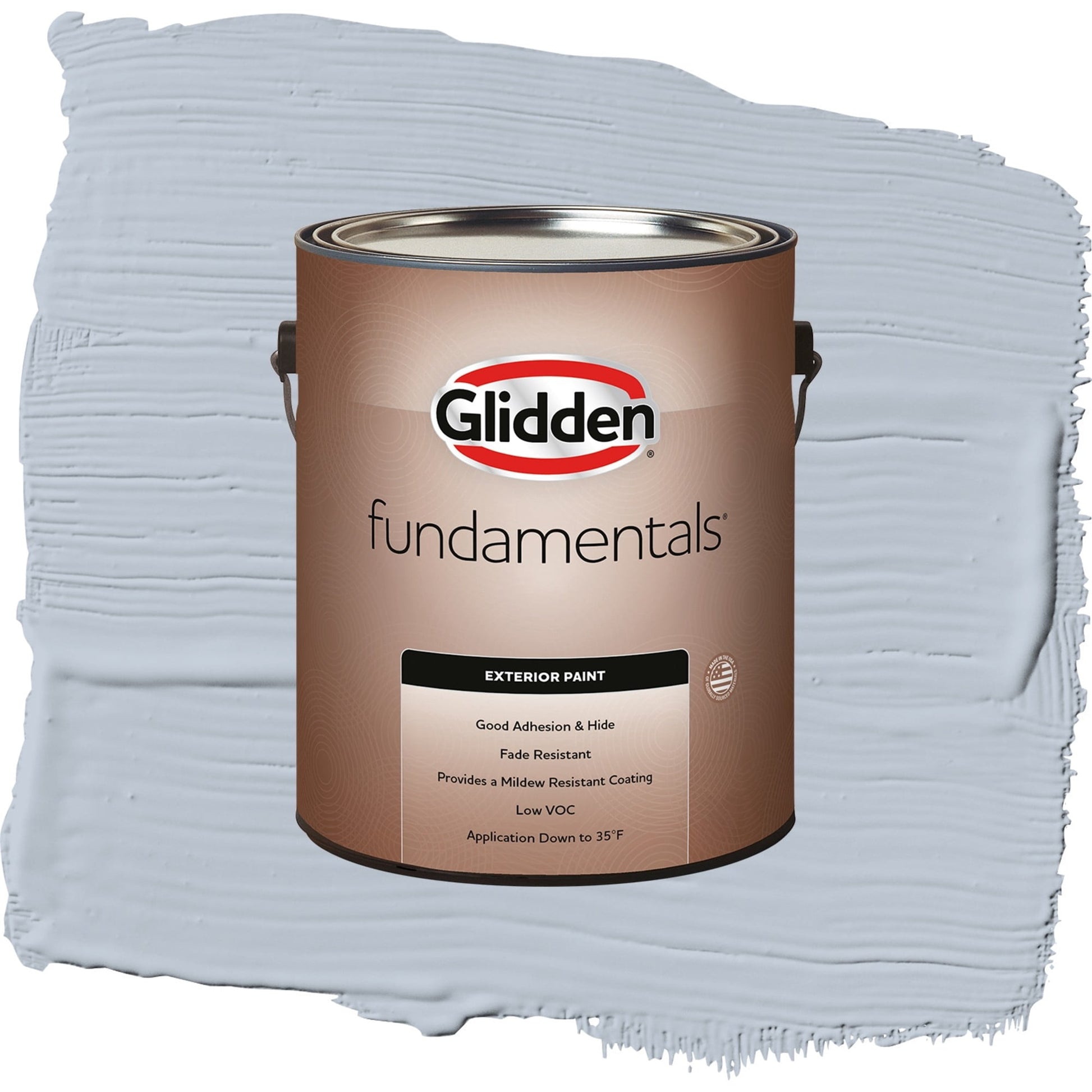 Glidden Fundamentals Blue Dolphin / Blue, Satin Exterior Paint, 1 Gallon