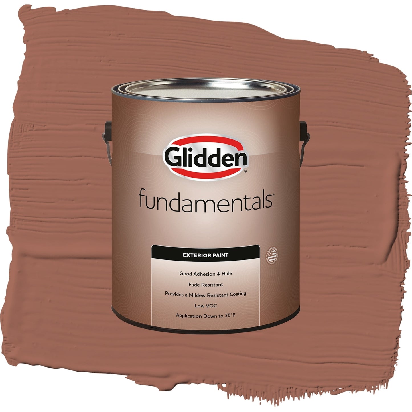 Glidden Fundamentals Apple Brown Betty / Orange, Flat Exterior Paint, 1 Gallon
