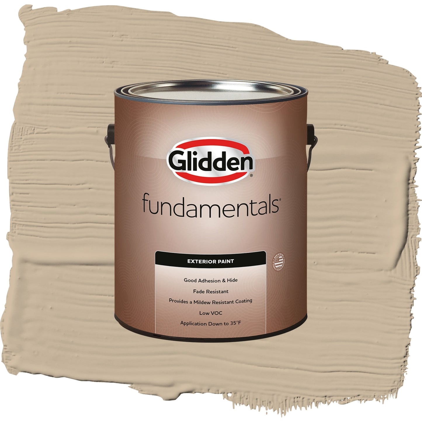Glidden Fundamentals Best Beige / Beige, Semi-Gloss Exterior Paint, 1 Gallon