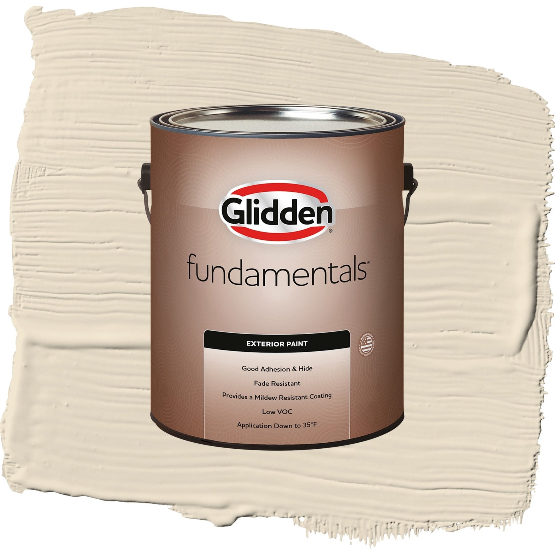Glidden Fundamentals Bone White / Beige, Satin Exterior Paint, 1 Gallon