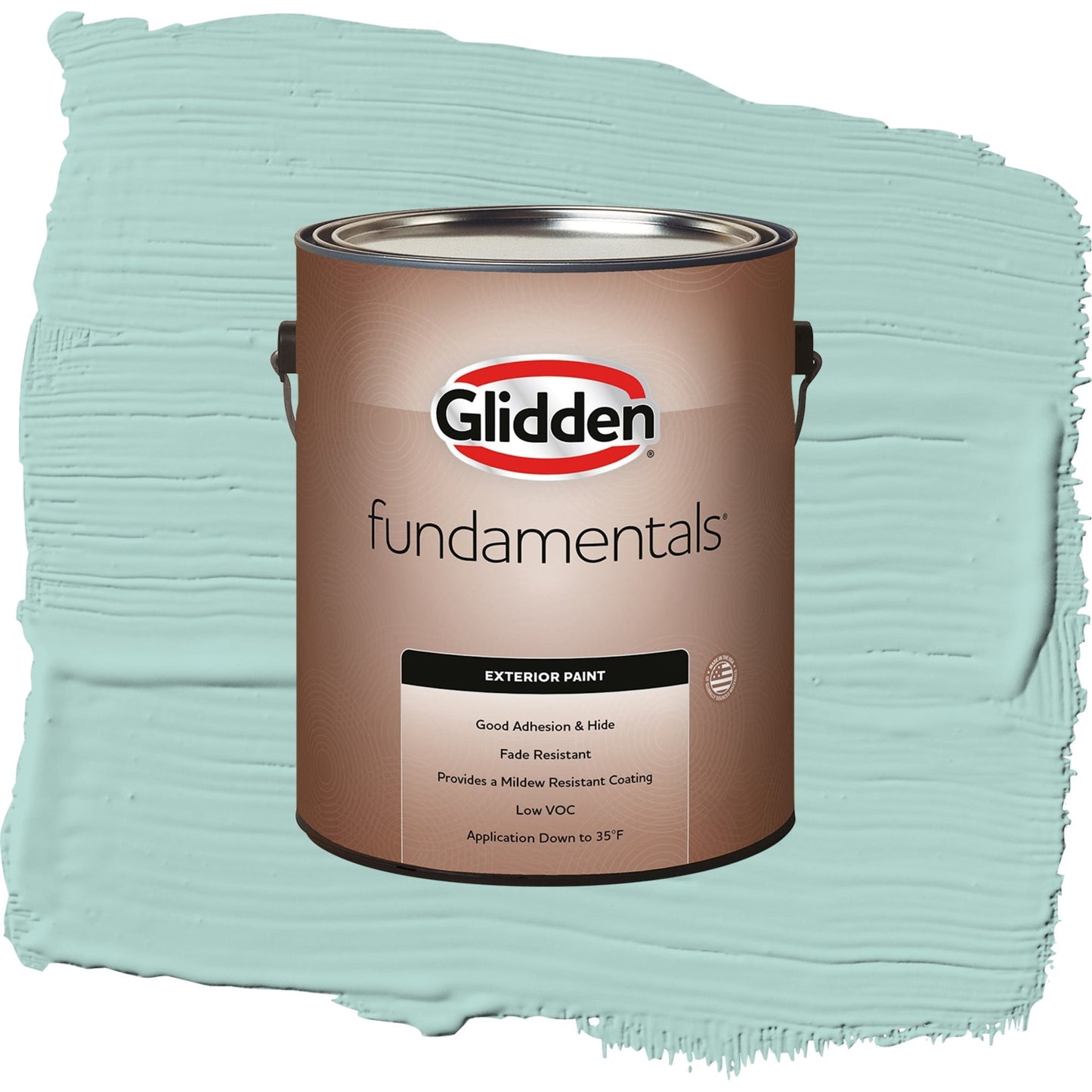 Glidden Fundamentals Cassiopeia / Green, Flat Exterior Paint, 1 Gallon