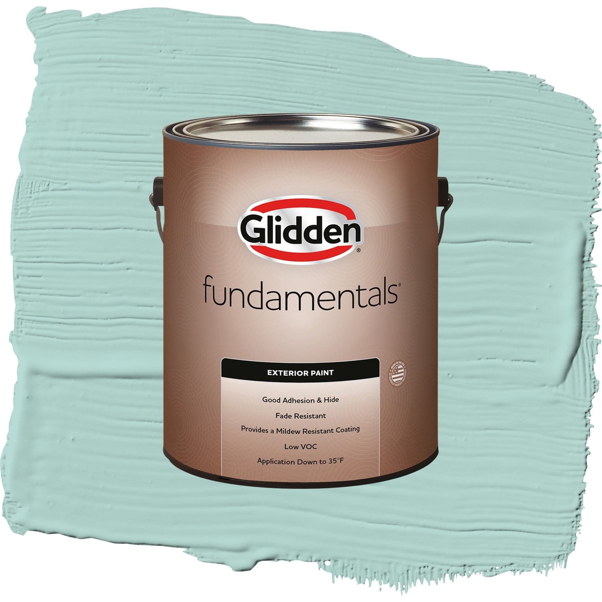 Glidden Fundamentals Cassiopeia / Green, Flat Exterior Paint, 1 Gallon