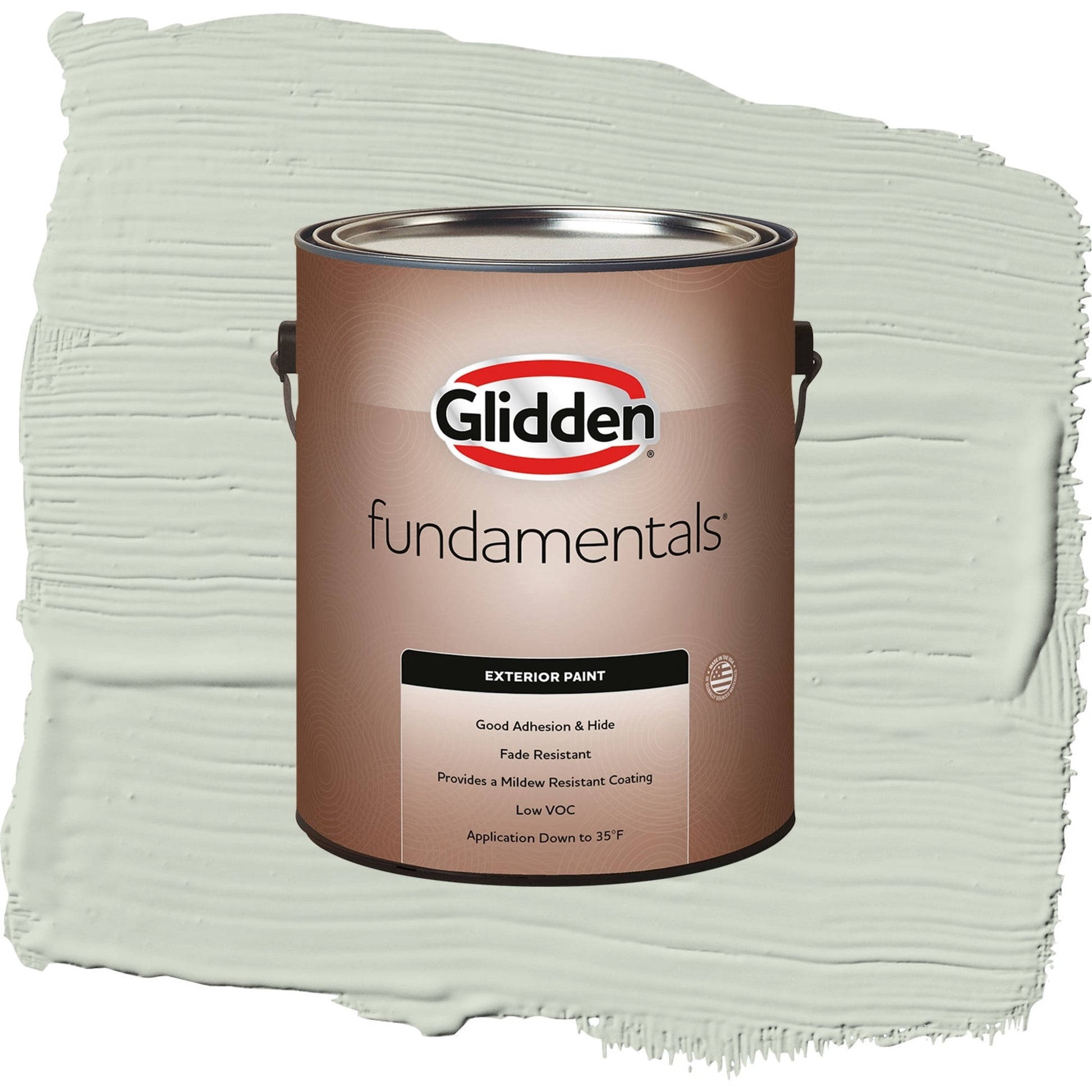 Glidden Fundamentals Castaway / Green, Semi-Gloss Exterior Paint, 1 Gallon