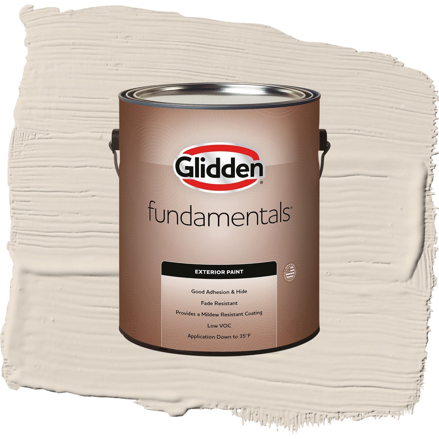 Glidden Fundamentals Casual Elegance / Beige, Semi-Gloss Exterior Paint, 1 Gallon