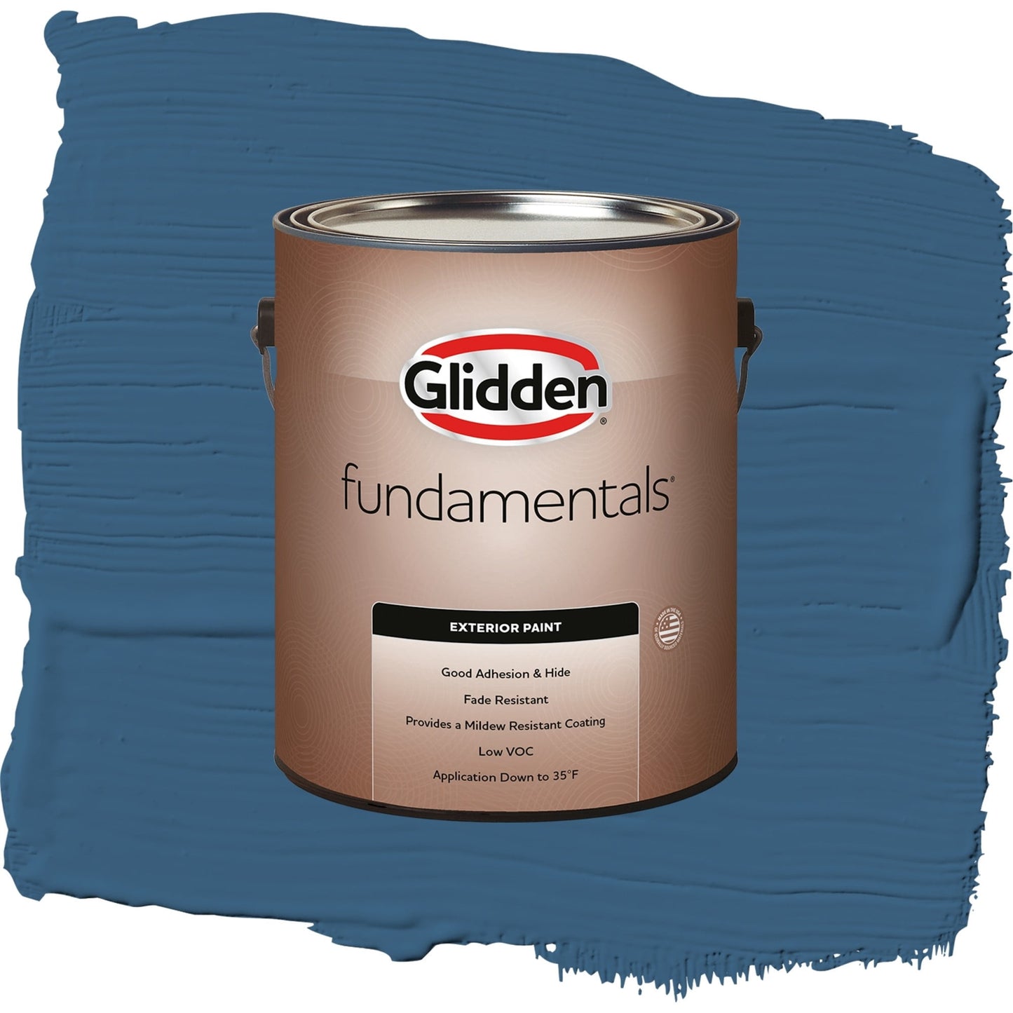 Glidden Fundamentals Chinese Porcelain / Blue, Semi-Gloss Exterior Paint, 1 Gallon