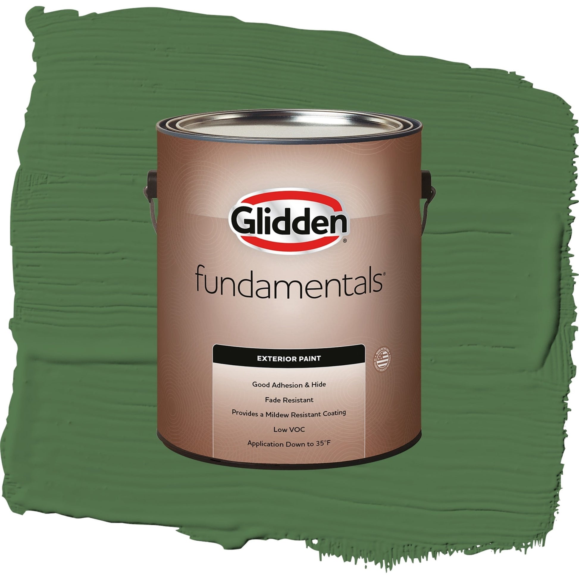 Glidden Fundamentals Clover Leaf / Green, Flat Exterior Paint, 1 Gallon