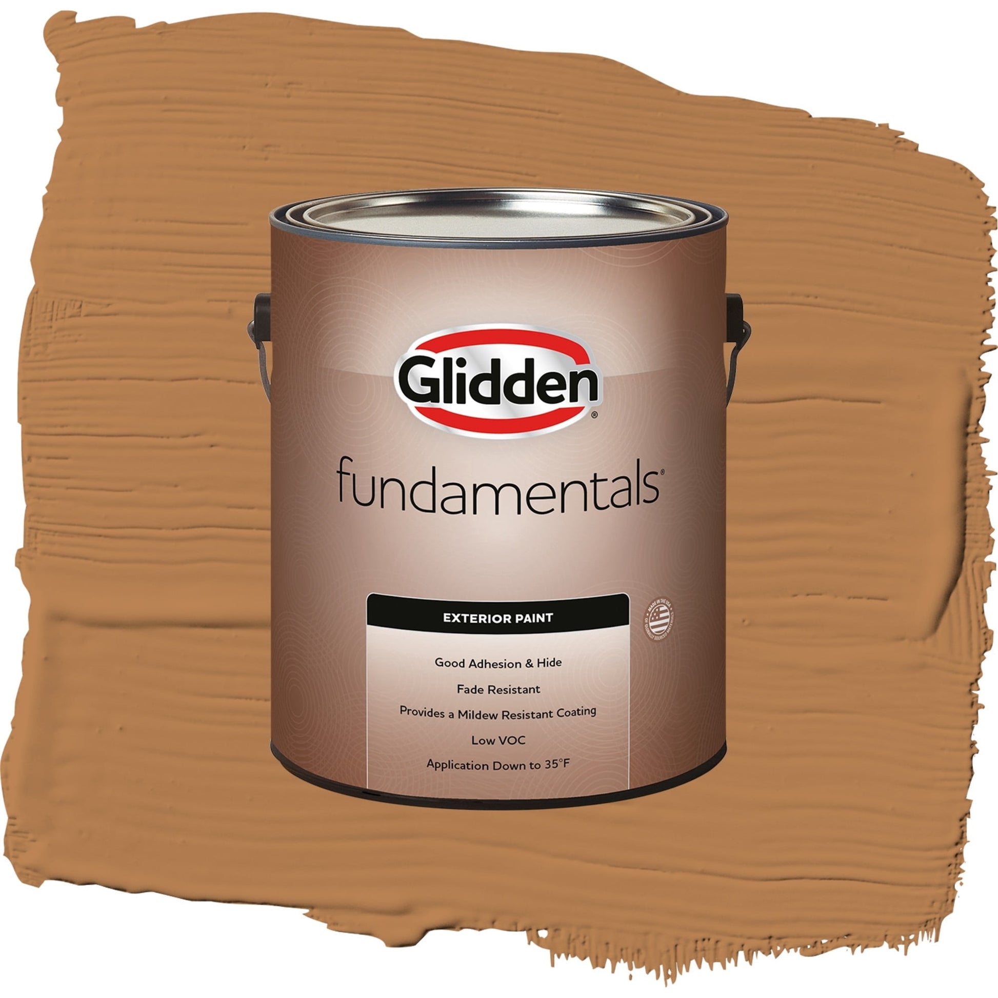 Glidden Fundamentals Cowboy Hat / Orange, Flat Exterior Paint, 1 Gallon