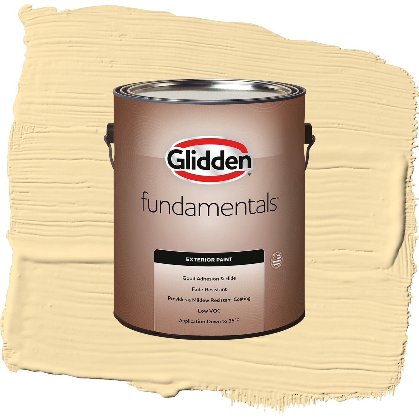 Glidden Fundamentals Dusty Yellow / Yellow, Semi-Gloss Exterior Paint, 1 Gallon