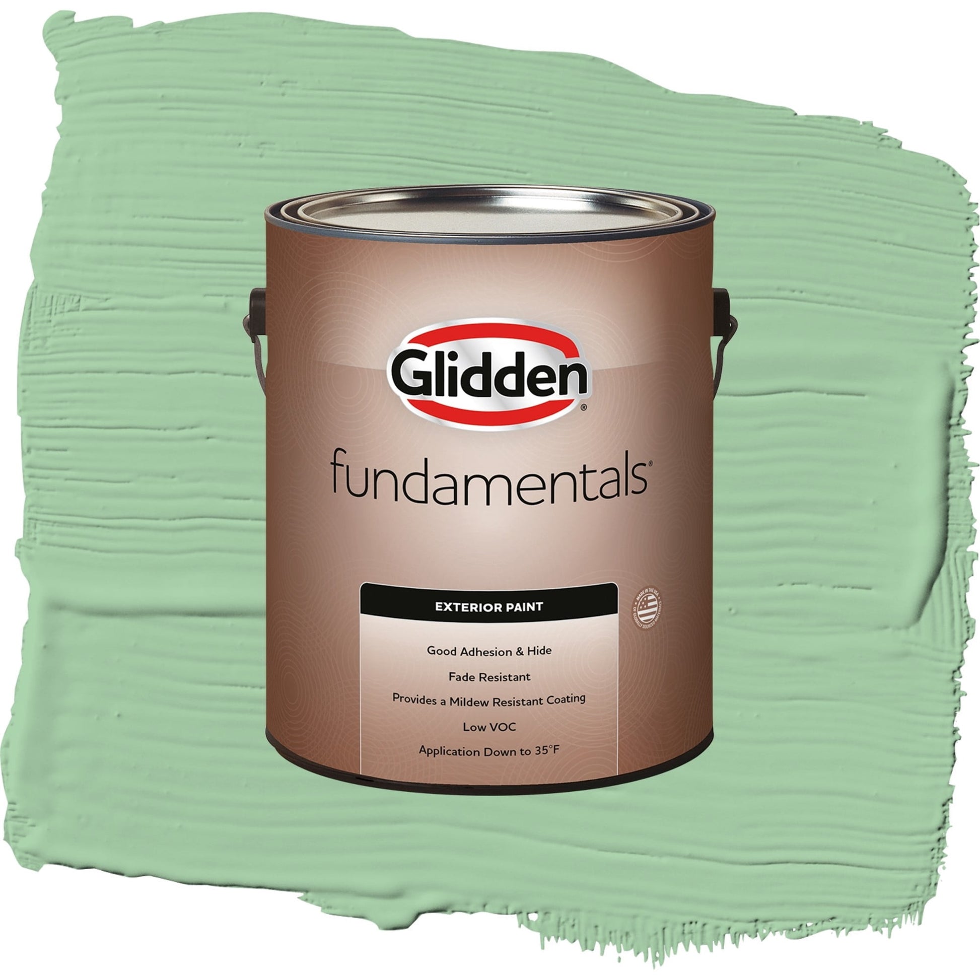 Glidden Fundamentals French Market / Green, Flat Exterior Paint, 1 Gallon