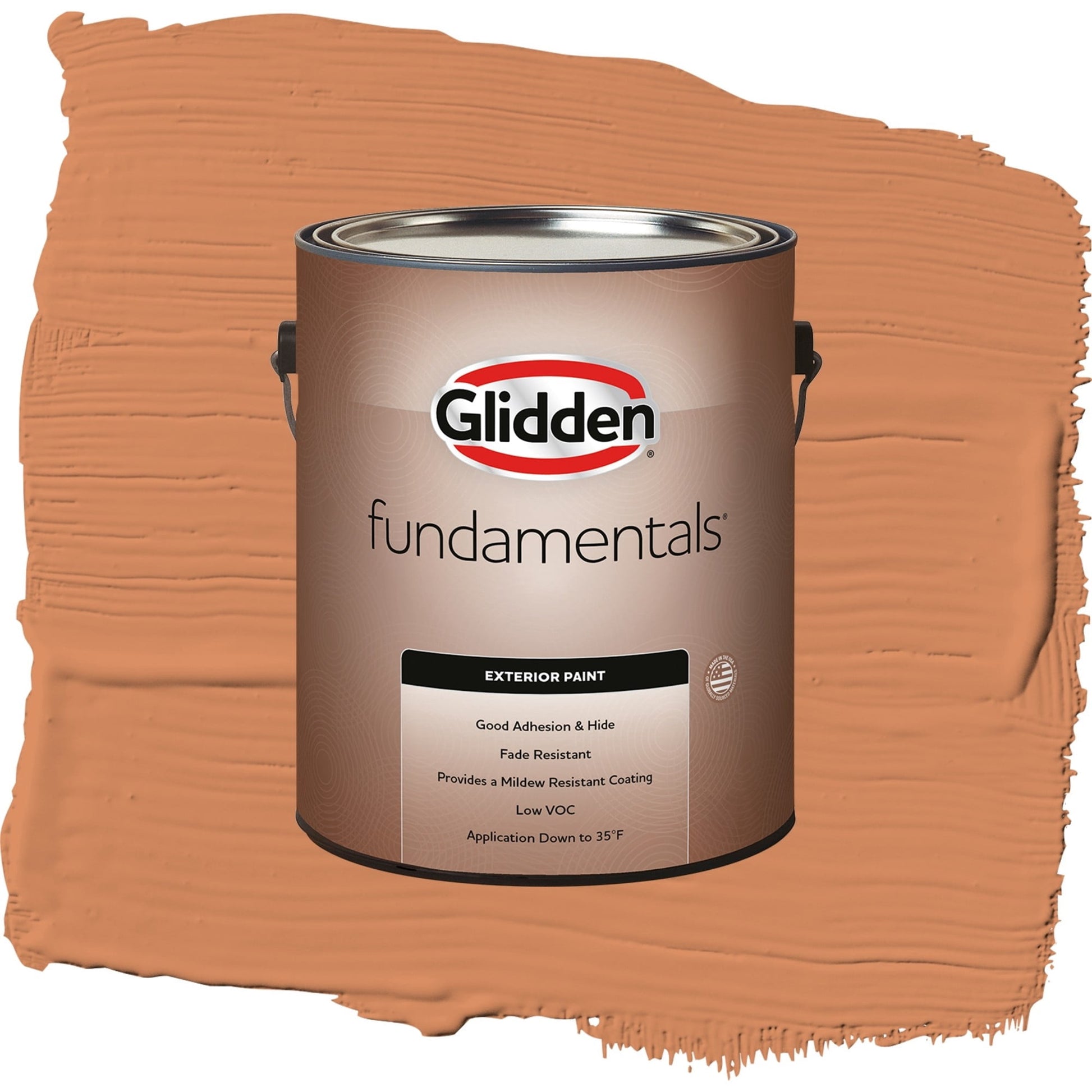 Glidden Fundamentals Georgian Leather / Orange, Flat Exterior Paint, 1 Gallon