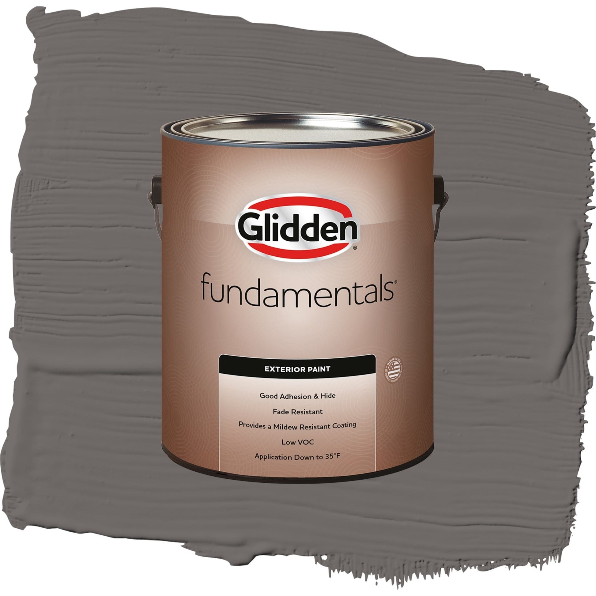 Glidden Fundamentals Gibraltar Gray / Grey, Semi-Gloss Exterior Paint, 1 Gallon