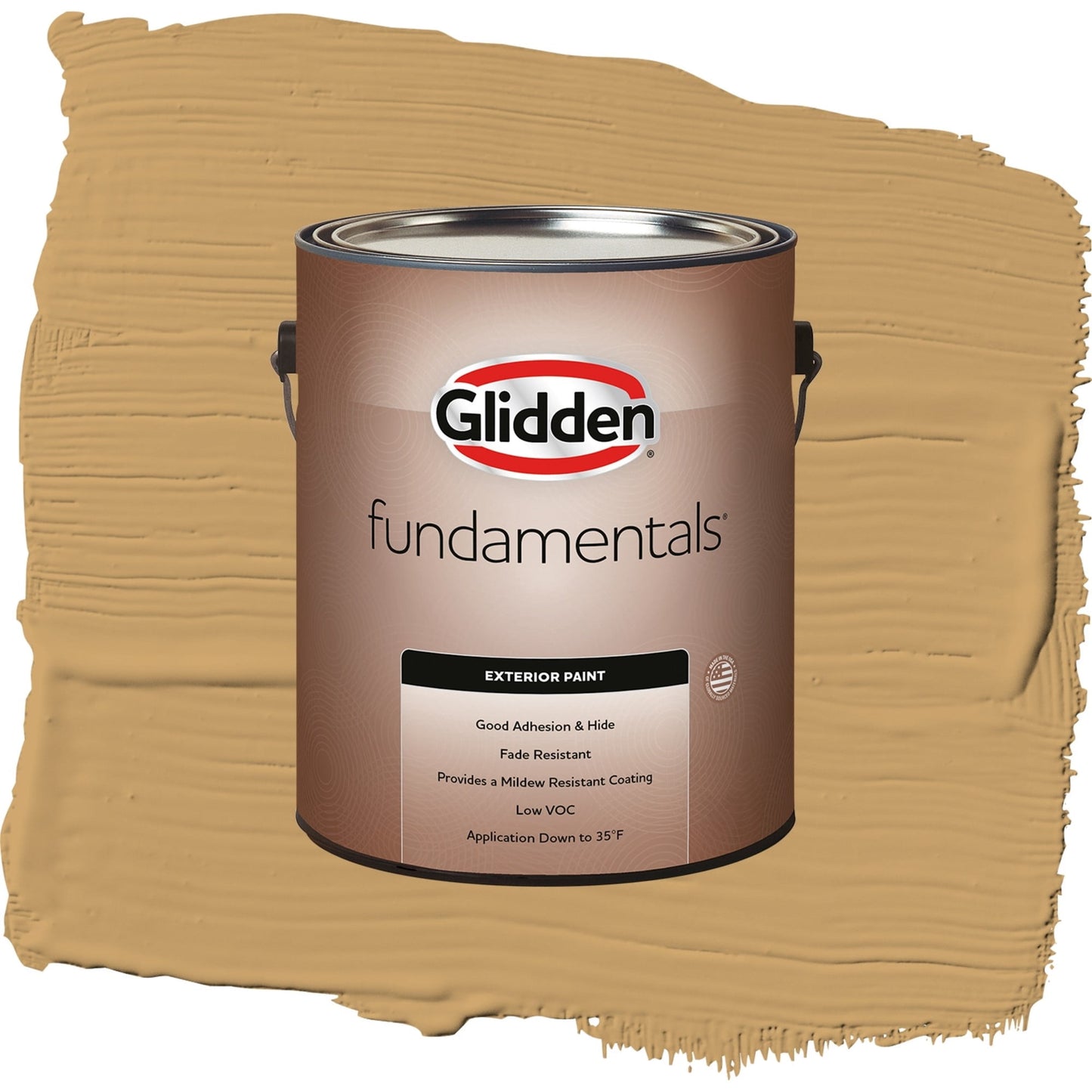 Glidden Fundamentals Good Life / Yellow, Semi-Gloss Exterior Paint, 1 Gallon