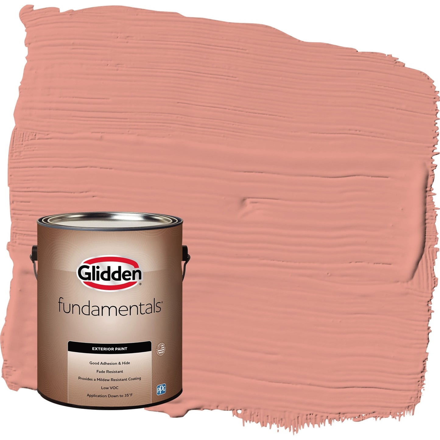 Glidden Fundamentals Holland Tile / Red Satin Exterior Paint, 1 Gallon