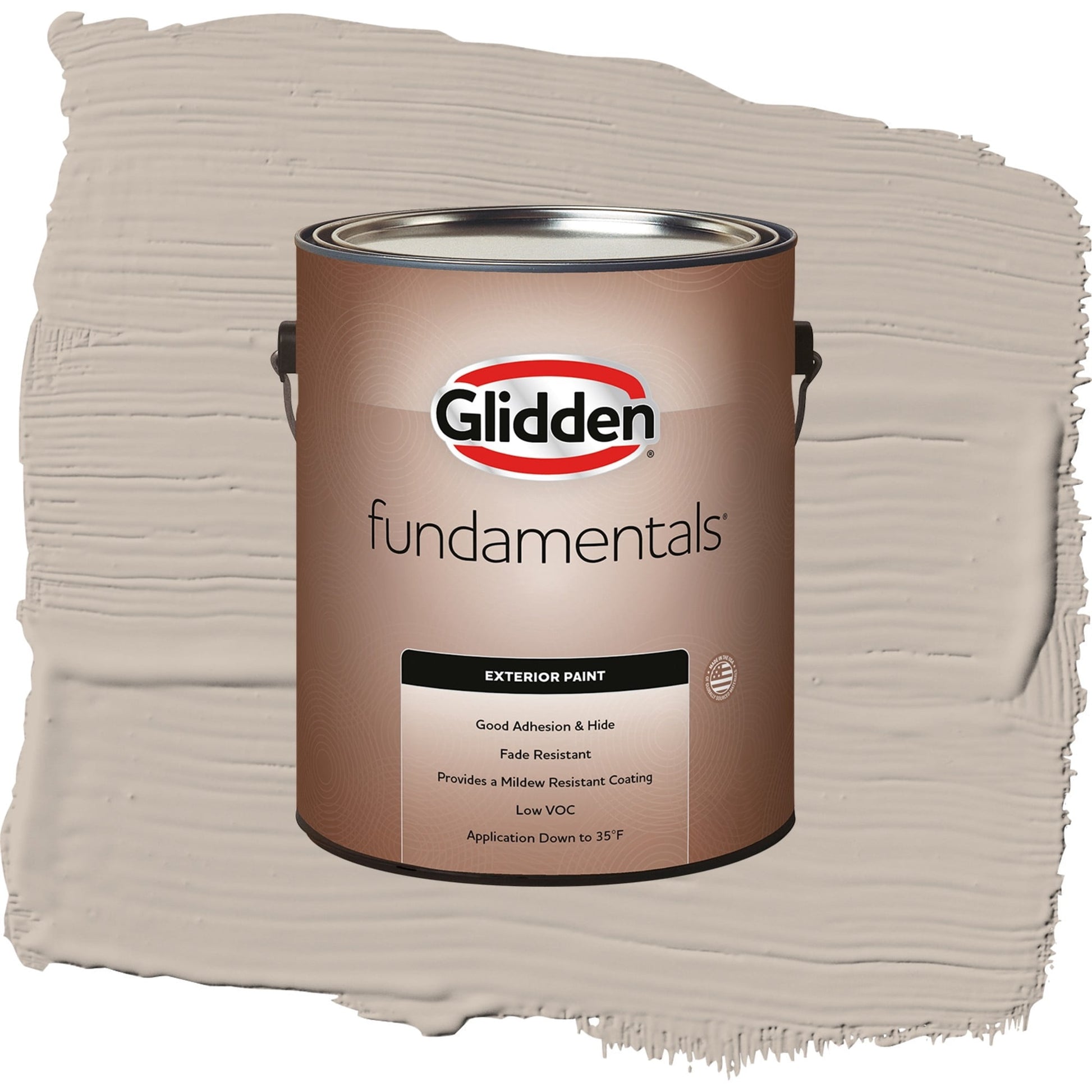 Glidden Fundamentals Legendary / Beige, Satin Exterior Paint, 1 Gallon