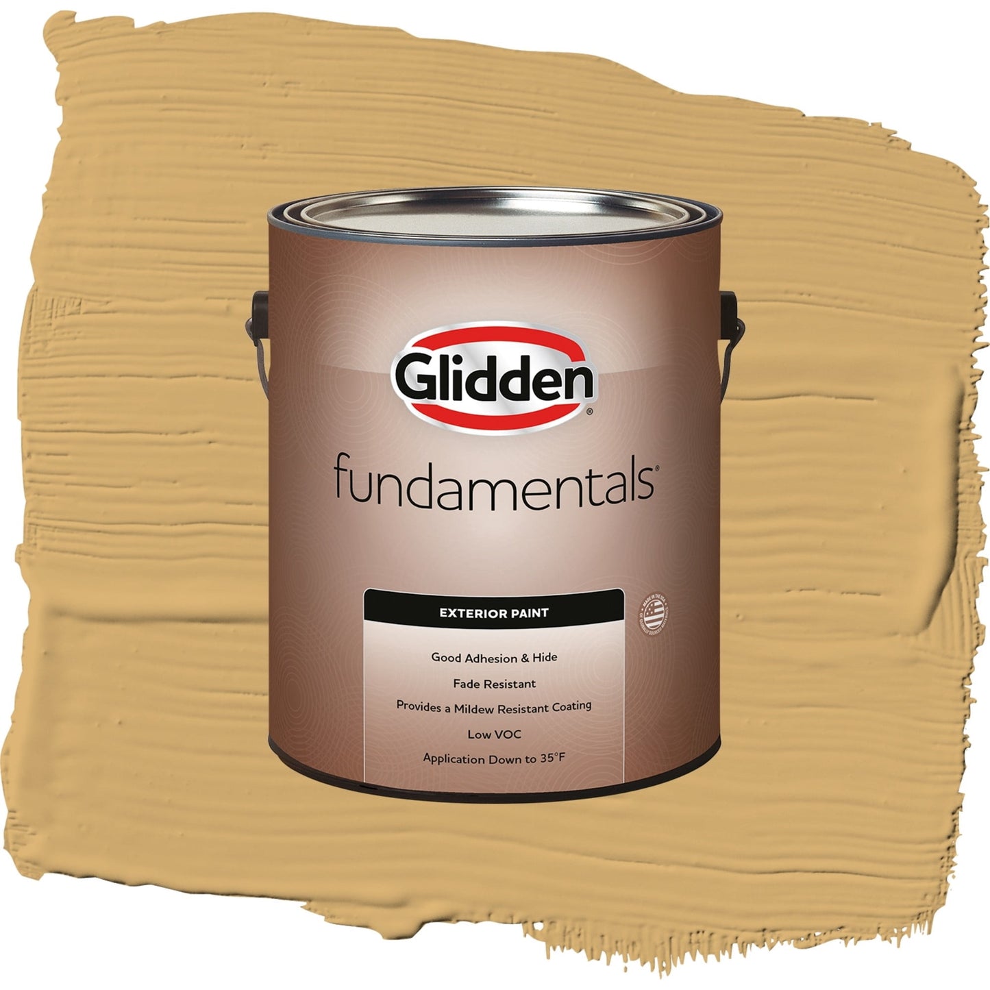 Glidden Fundamentals More Maple / Yellow, Satin Exterior Paint, 1 Gallon