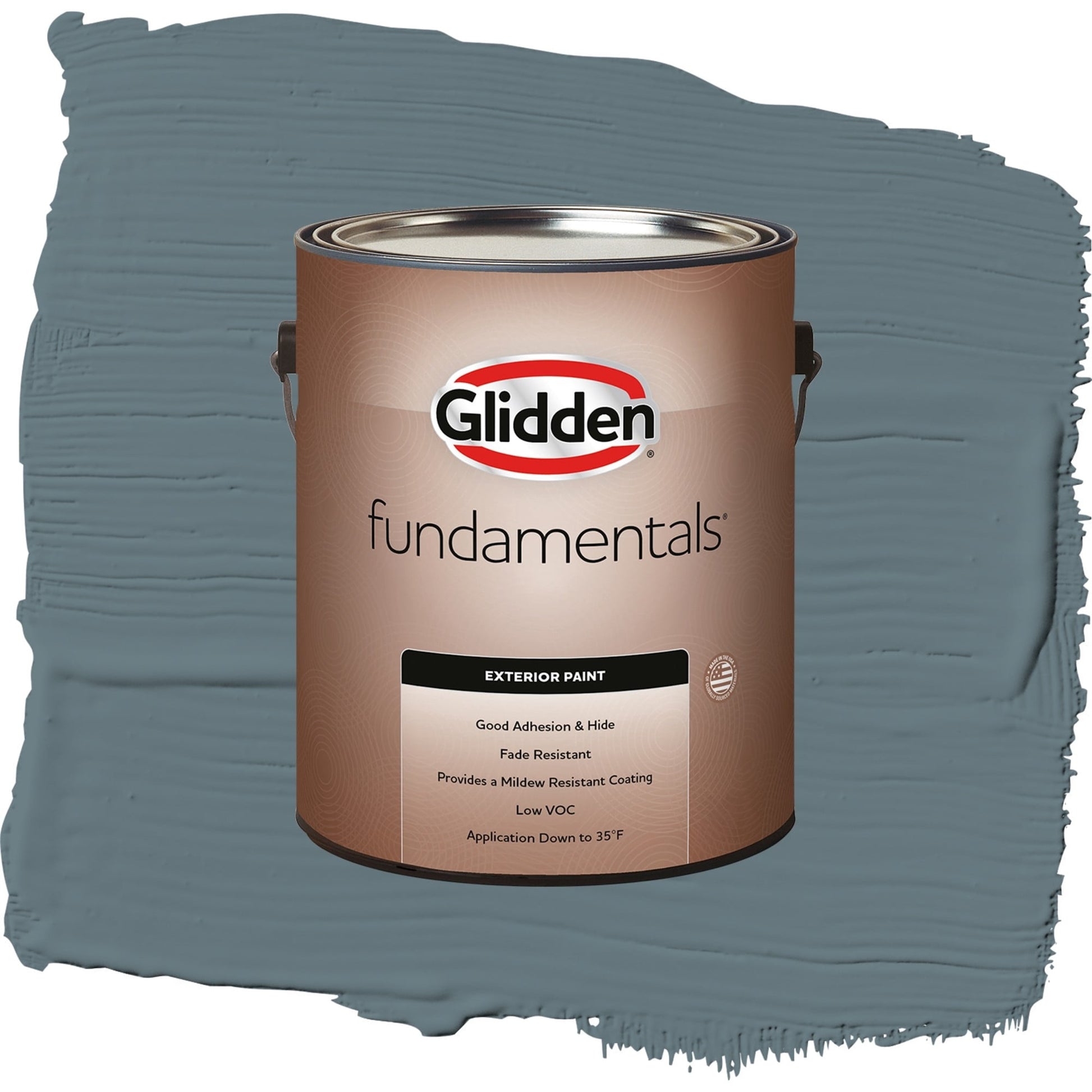 Glidden Fundamentals Night Rendezvous / Blue, Satin Exterior Paint, 1 Gallon