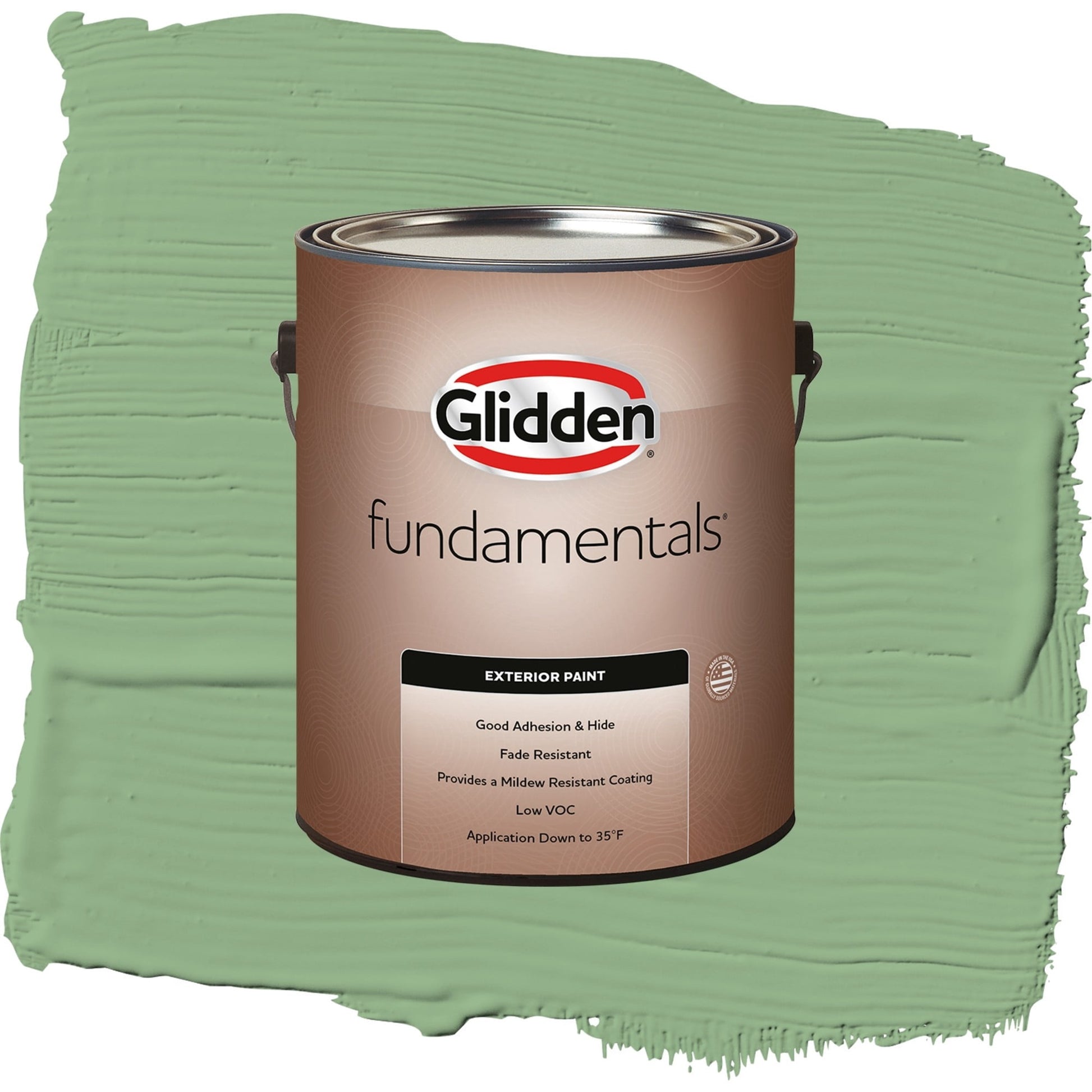 Glidden Fundamentals Pear Cactus / Green, Flat Exterior Paint, 1 Gallon