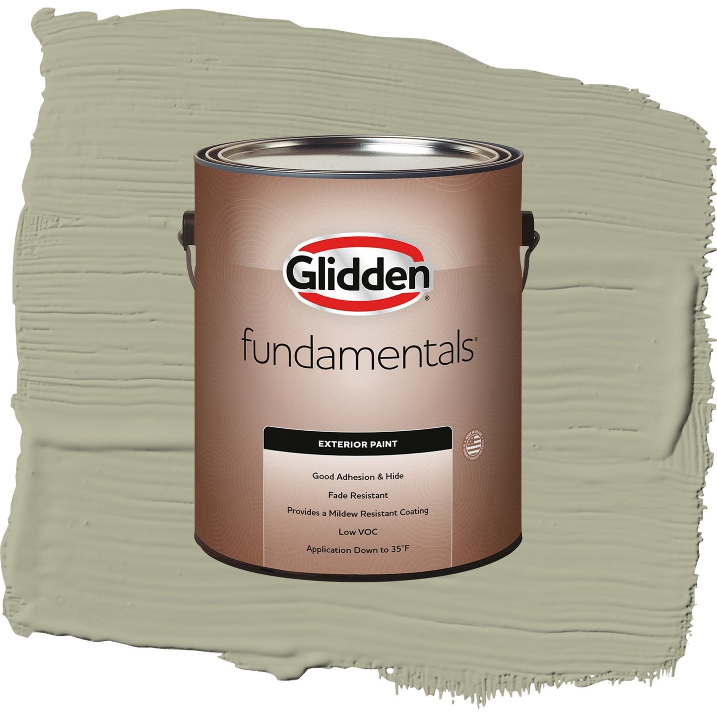 Glidden Fundamentals Photo Gray / Green, Flat Exterior Paint, 1 Gallon