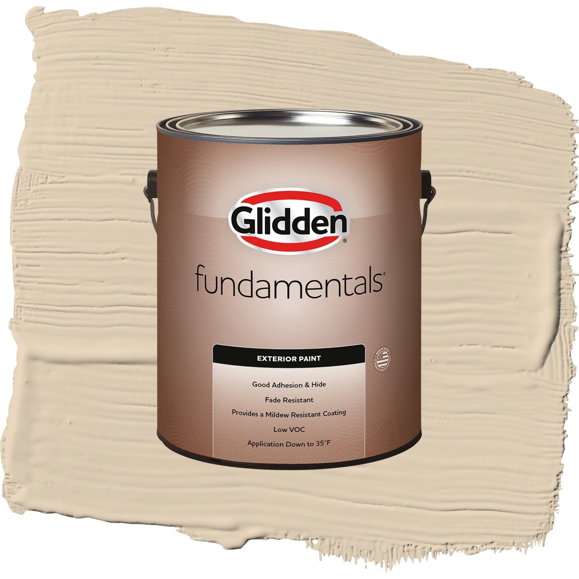 Glidden Fundamentals Seriously Sand / Beige, Flat Exterior Paint, 1 Gallon