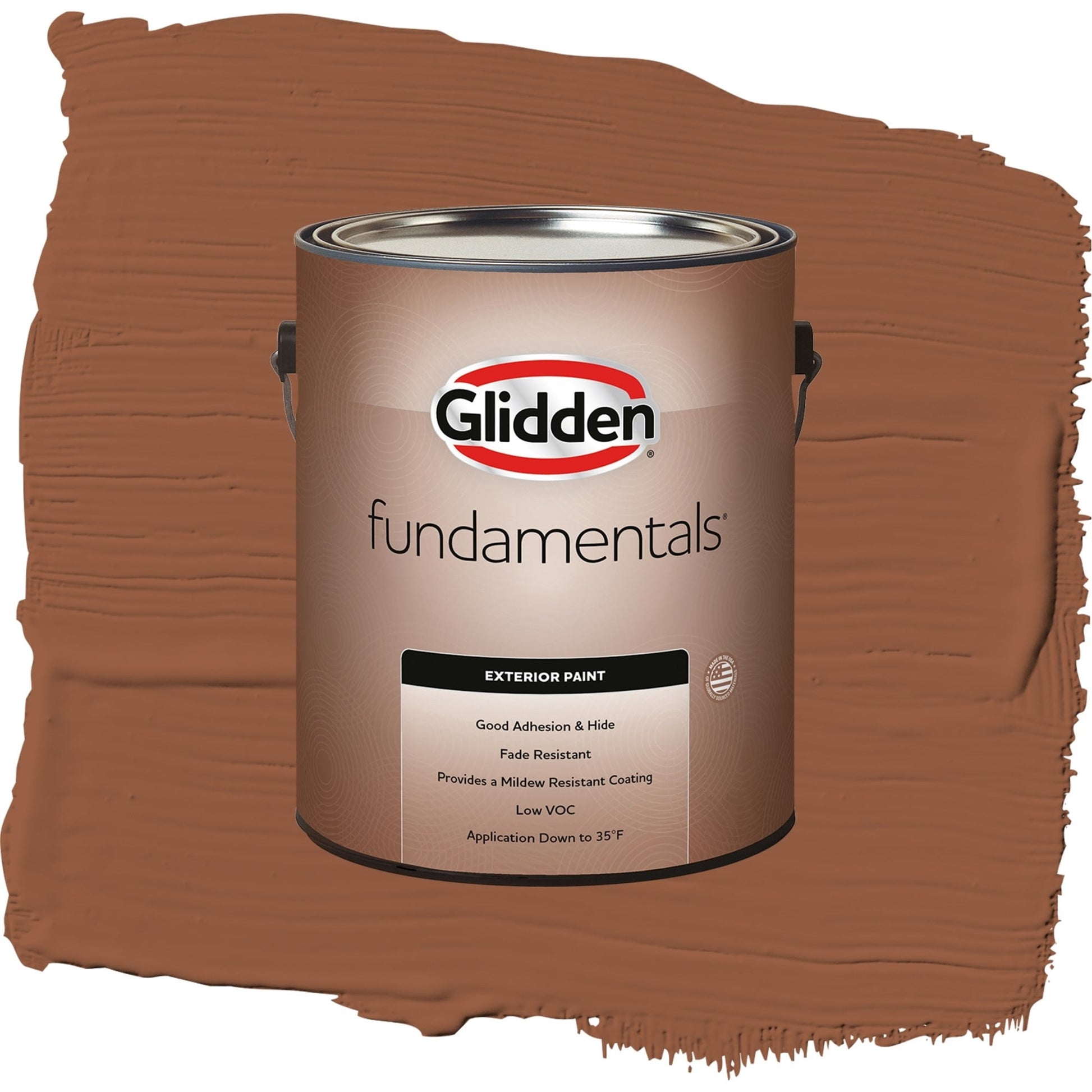 Glidden Fundamentals Spiced Cider / Orange, Flat Exterior Paint, 1 Gallon