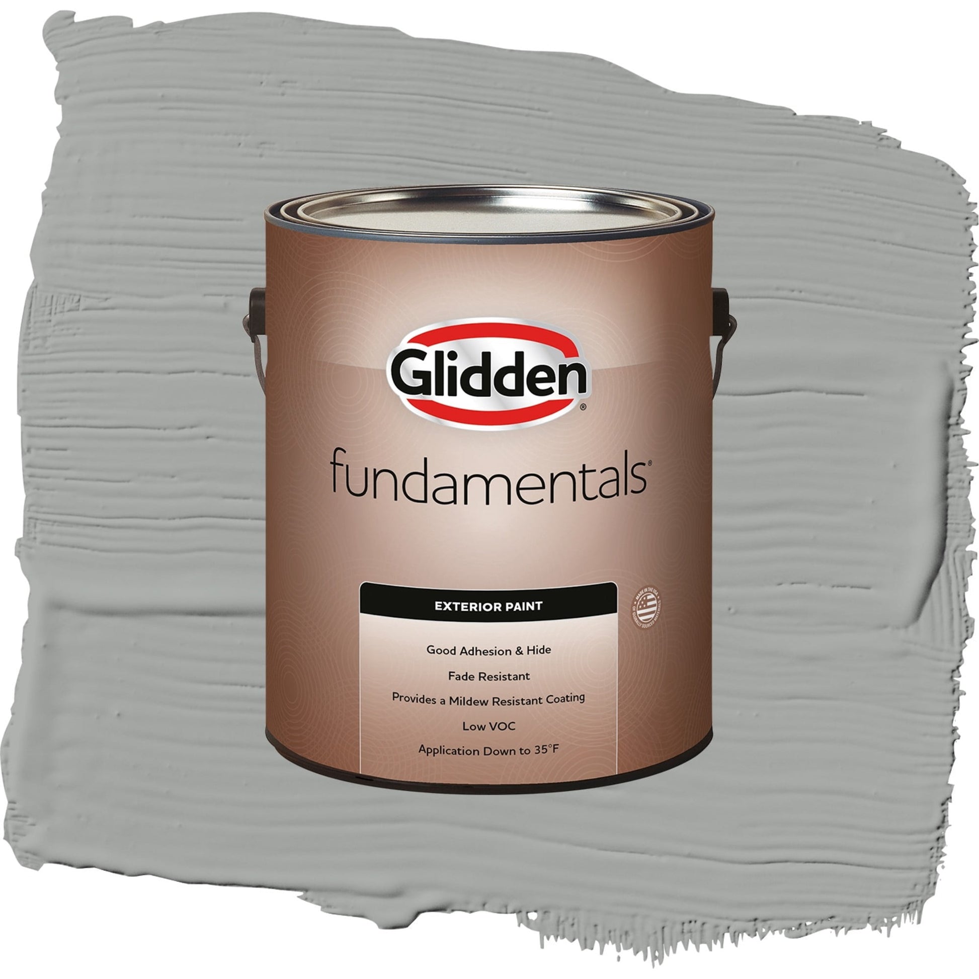 Glidden Fundamentals Stepping Stone / Gray, Semi-Gloss Exterior Paint, 1 Gallon