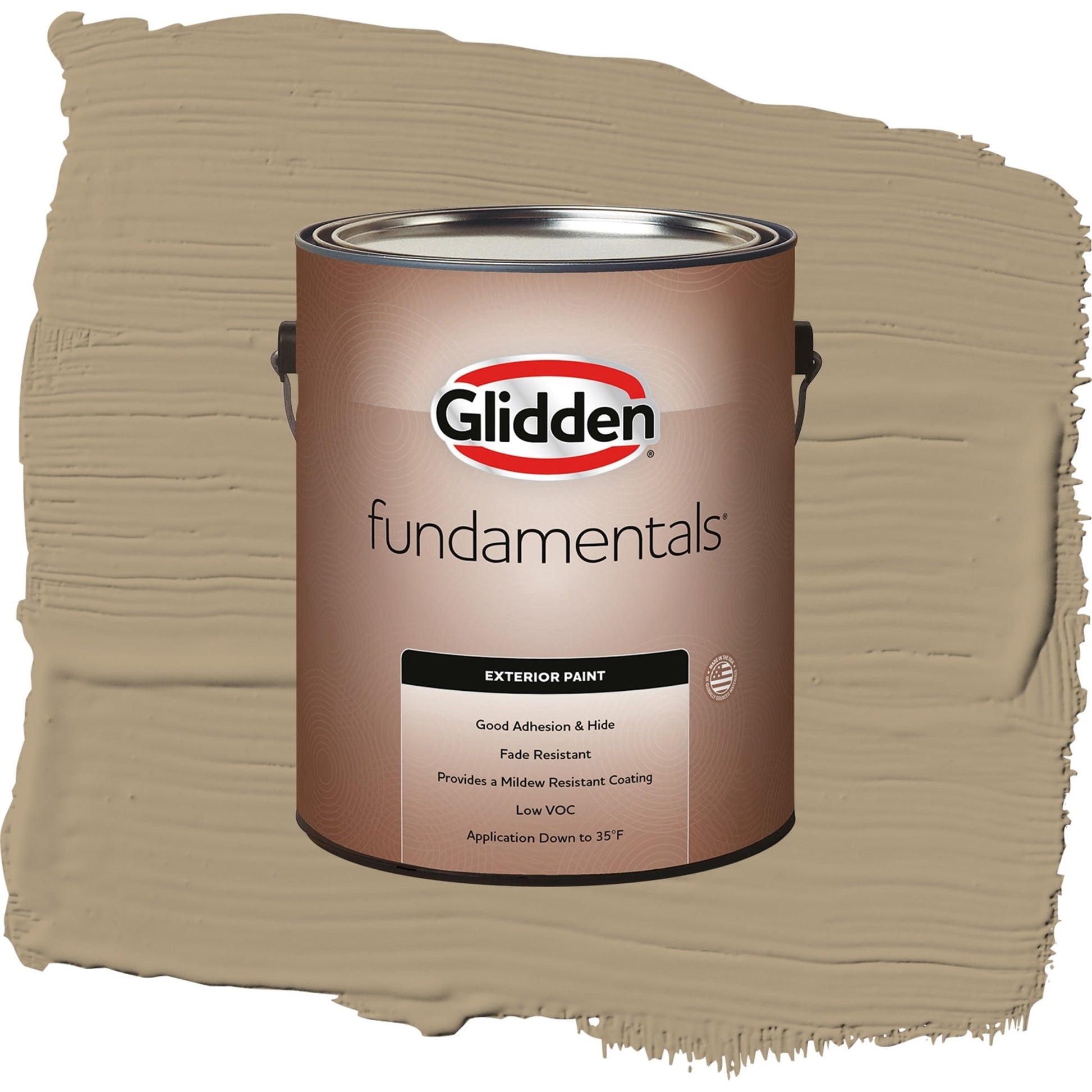 Glidden Fundamentals Stony Creek / Beige, Semi-Gloss Exterior Paint, 1 Gallon