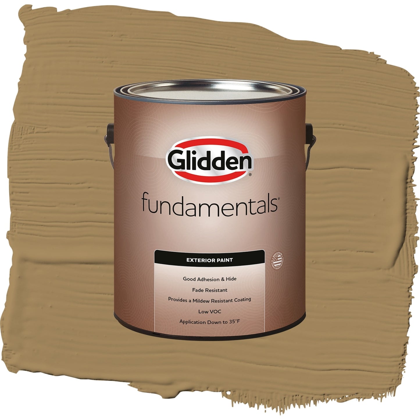 Glidden Fundamentals Timber Beam / Brown, Satin Exterior Paint, 1 Gallon