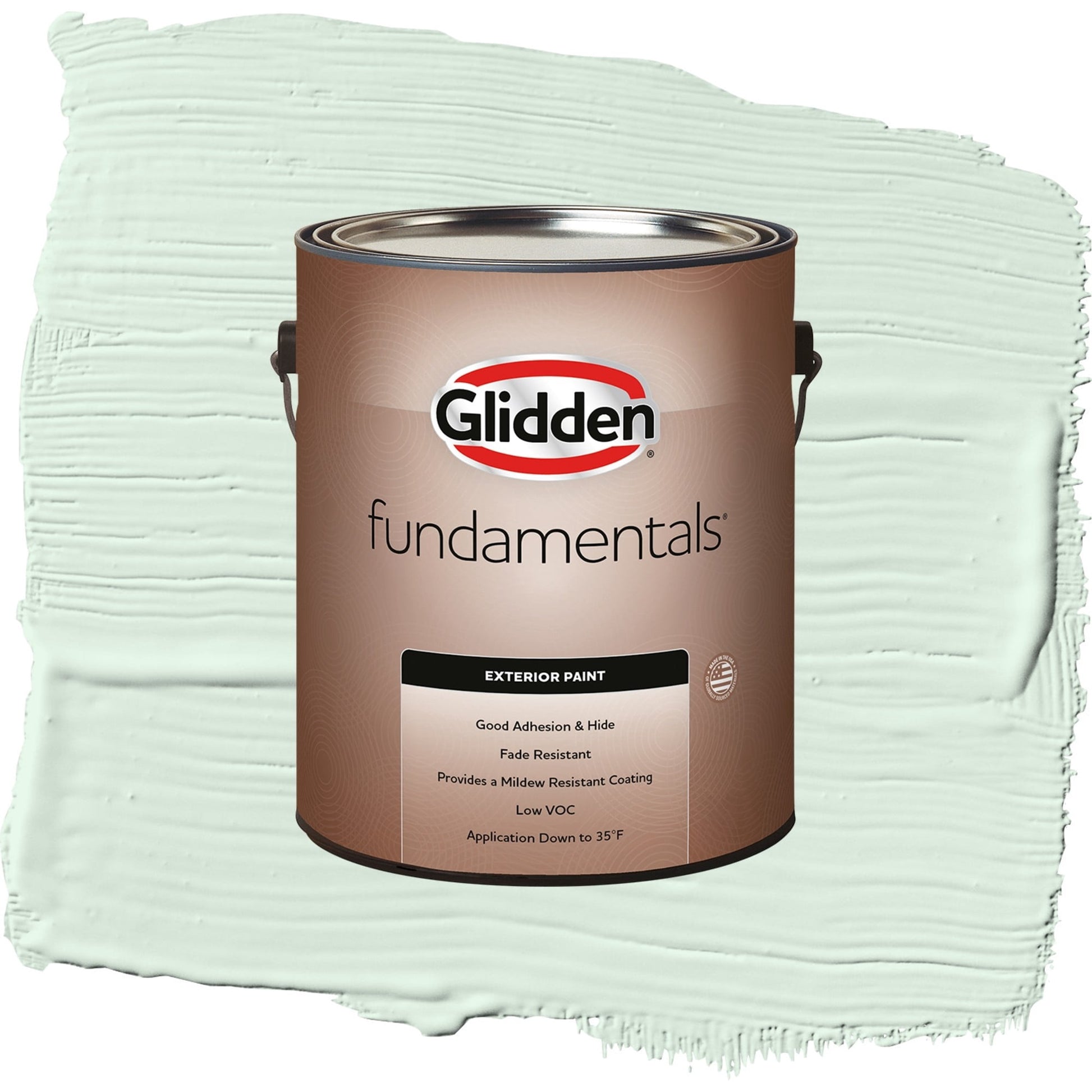 Glidden Fundamentals Tint of Green / Green, Flat Exterior Paint, 1 Gallon