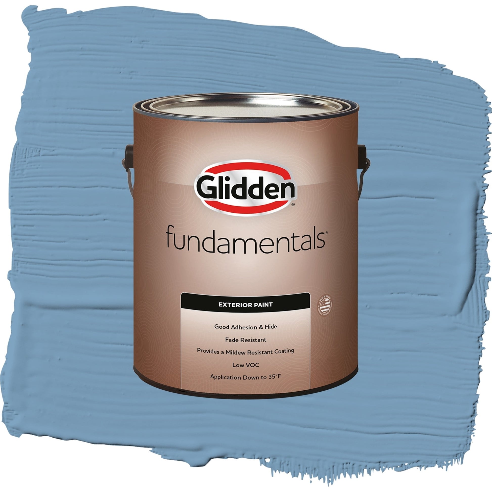 Glidden Fundamentals Walden Pond / Blue, Flat Exterior Paint, 1 Gallon