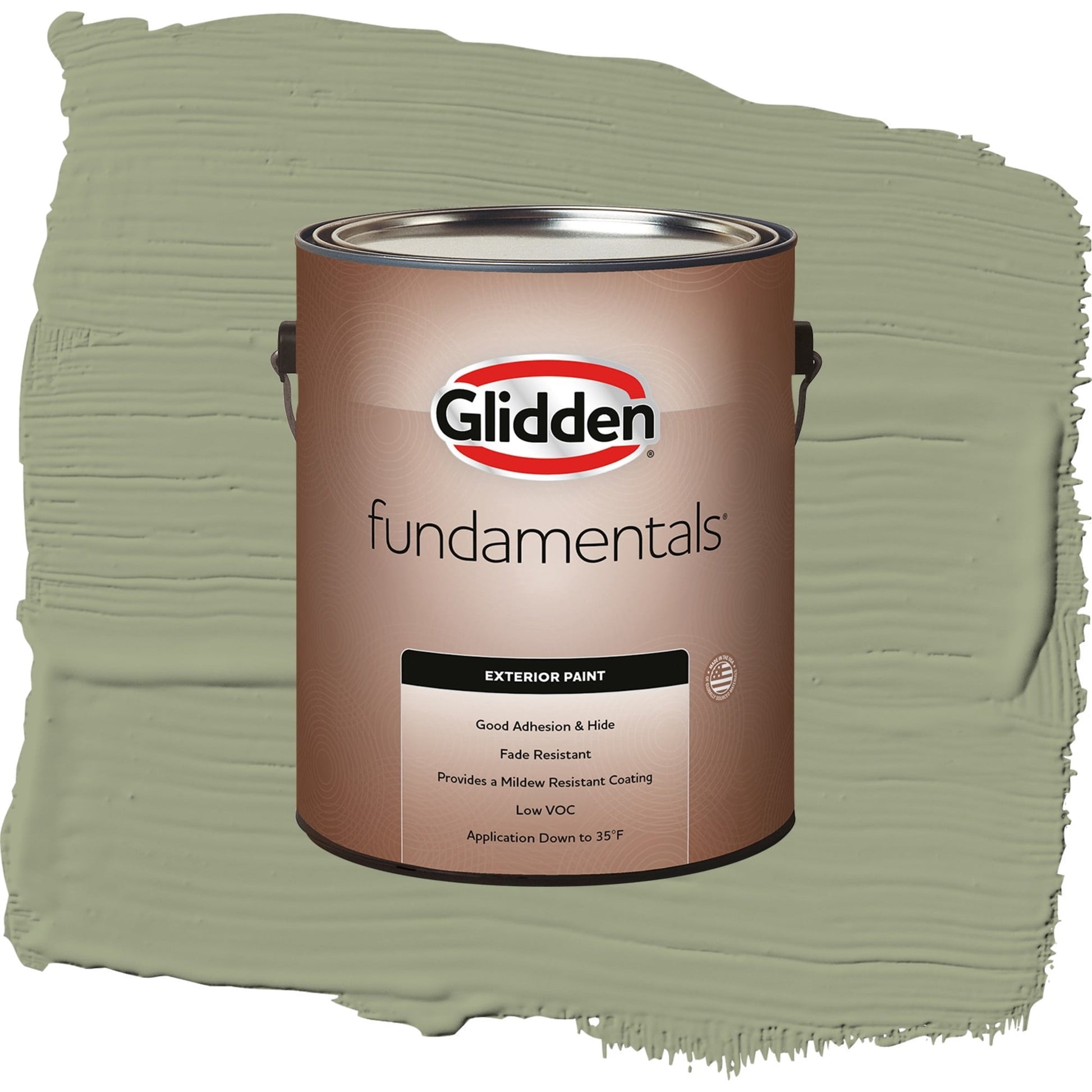 Glidden Fundamentals Zebra Grass / Green, Flat Exterior Paint, 1 Gallon