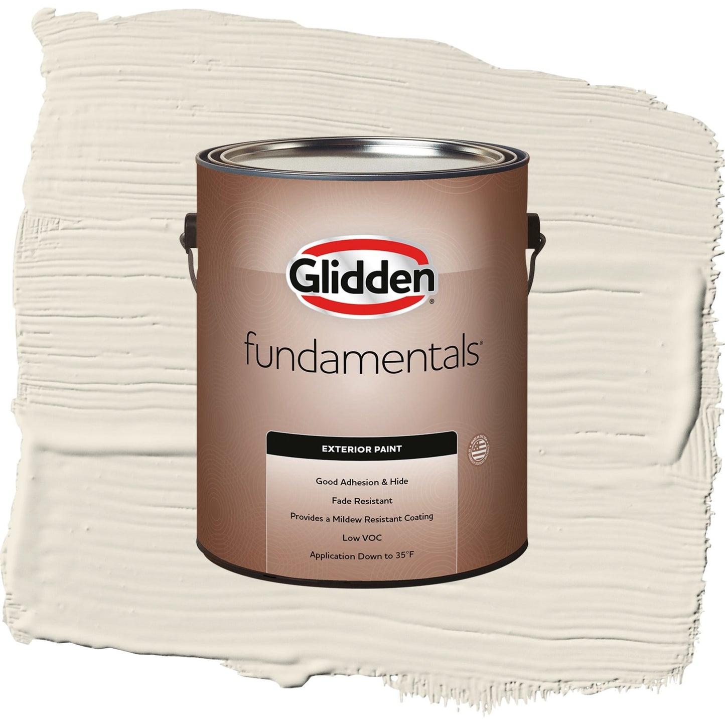 Glidden Fundamentals Focus / Off White Satin Exterior Paint, 1 Gallon