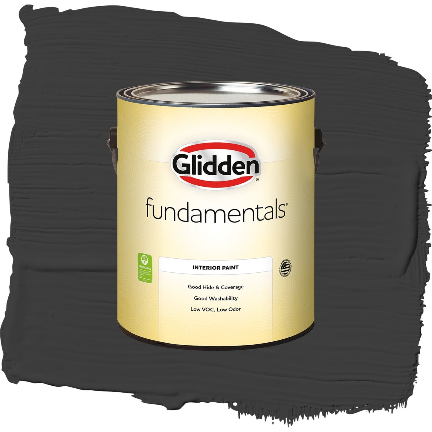 Glidden Fundamentals Grab-N-Go Black Semi-Gloss Interior Paint, 1 Gallon