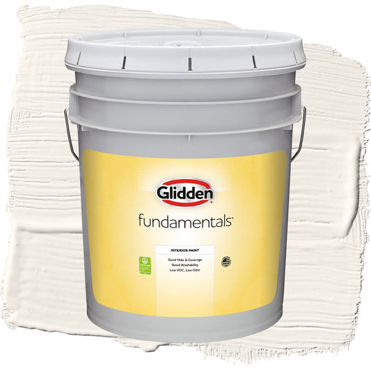 Glidden Fundamentals Cow's Milk / Off White Flat Interior Paint, 5 Gallon