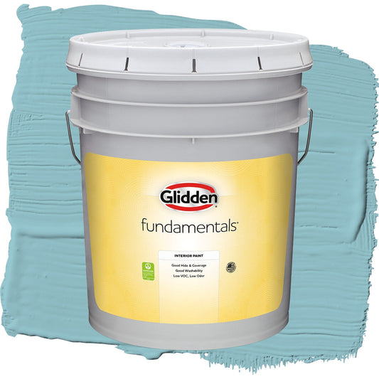 Glidden Fundamentals Kingston Aqua / Blue, Flat Interior Paint, 5 Gallon