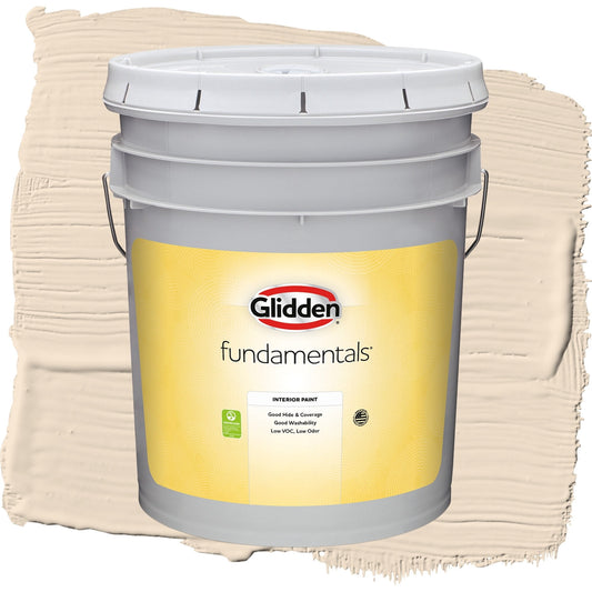 Glidden Fundamentals Oatmeal Cookie / Beige, Flat Interior Paint, 5 Gallon