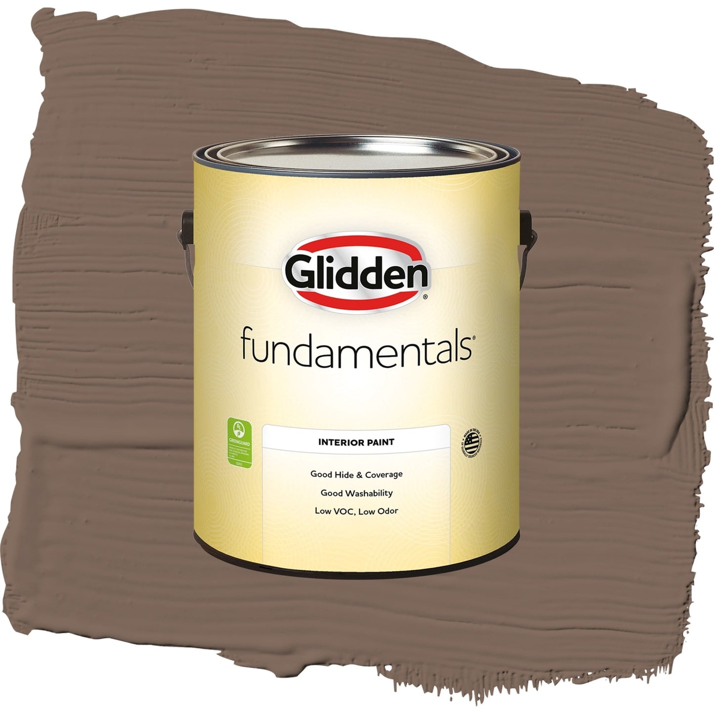 Glidden Fundamentals Warrior / Brown, Semi-Gloss Interior Paint, 1 Gallon