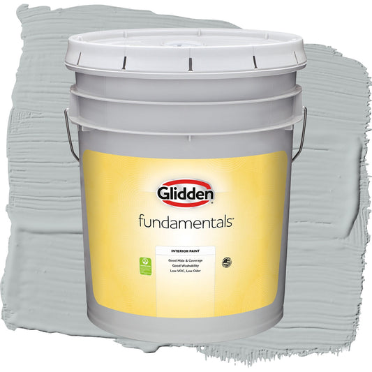 Glidden Fundamentals Maiden Mist / Gray, Flat Interior Paint, 5 Gallon
