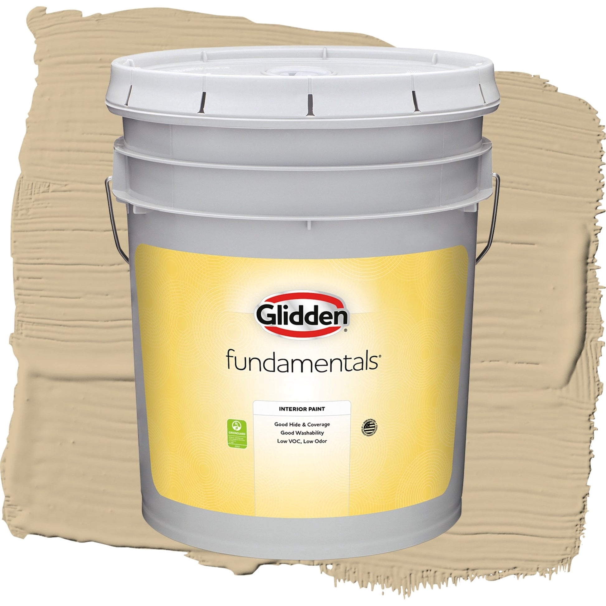 Glidden Fundamentals Spiced Vinegar / Beige, Flat Interior Paint, 5 Gallon