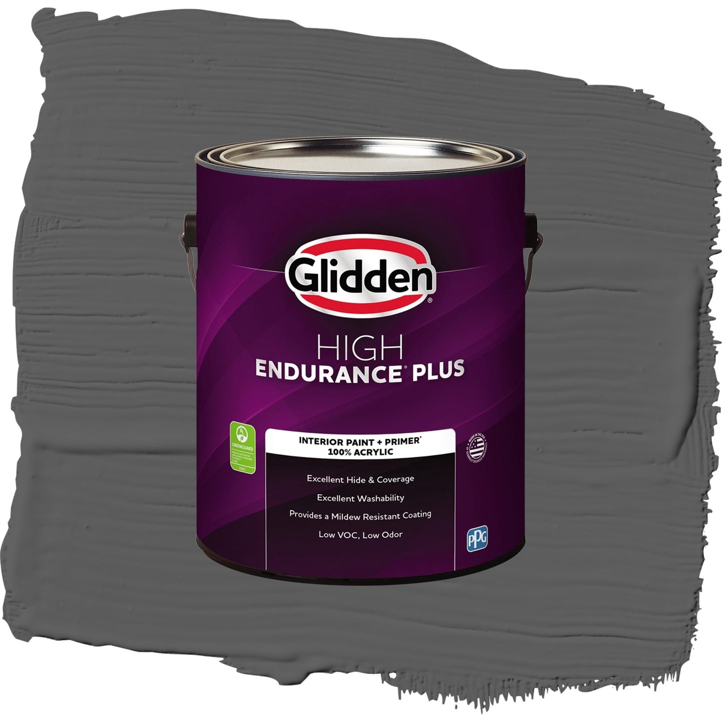 Glidden HEP Knight's Armor / Gray, Semi-Gloss Interior Paint with Primer, 1 Gallon