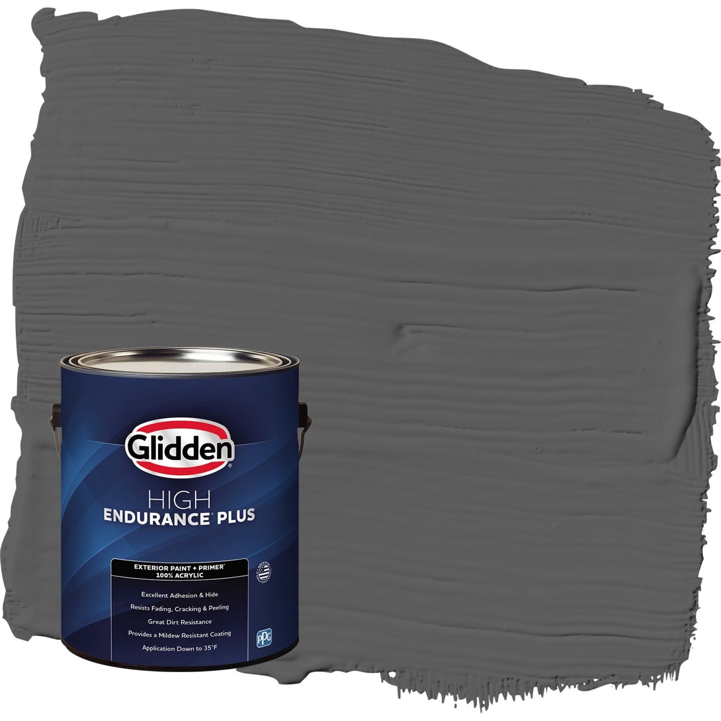Glidden HEP Knight's Armor / Gray Semi-Gloss Exterior Paint with Primer, 1 Gallon
