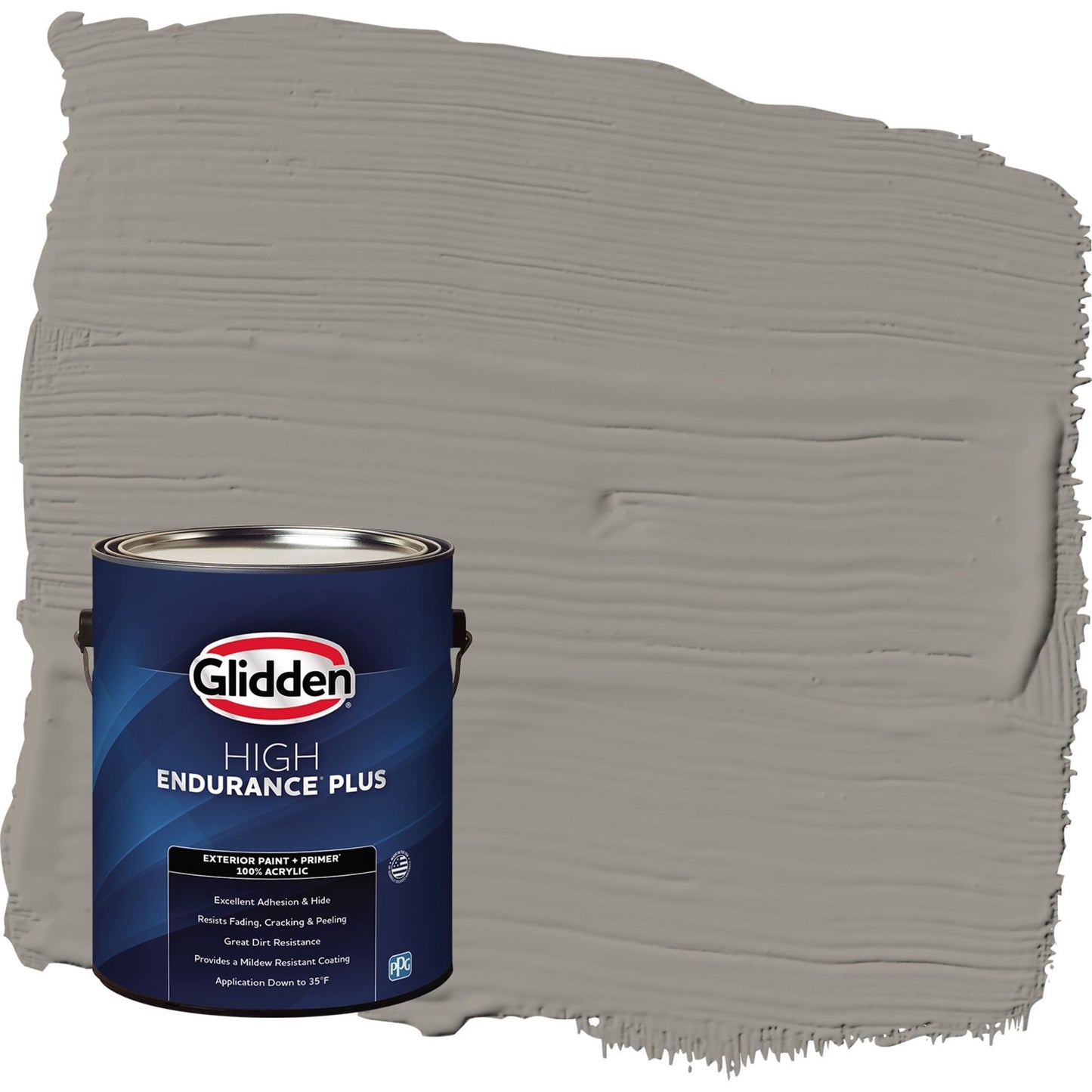 Glidden HEP Lazy Afternoon / Gray Semi-Gloss Exterior Paint with Primer, 1 Gallon