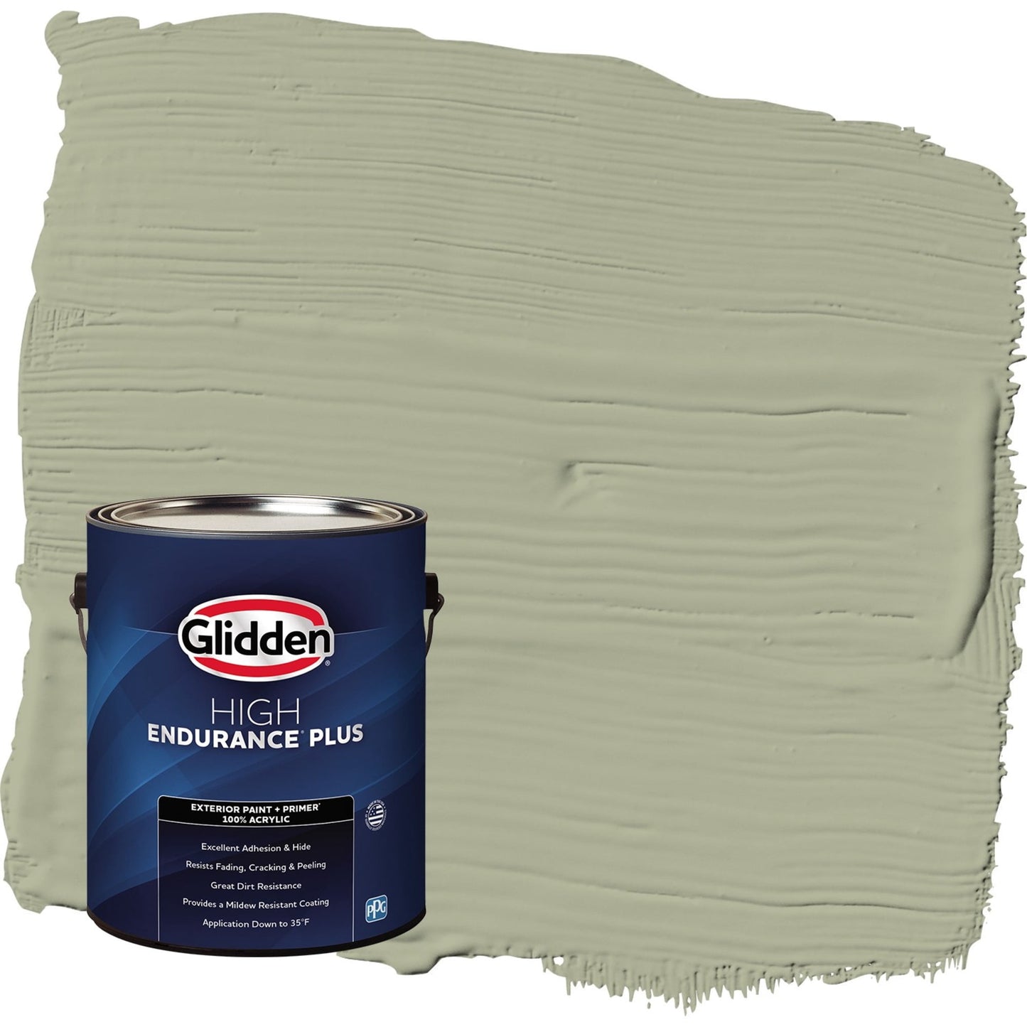 Glidden HEP Olive Sprig / Green Semi-Gloss Exterior Paint with Primer, 1 Gallon