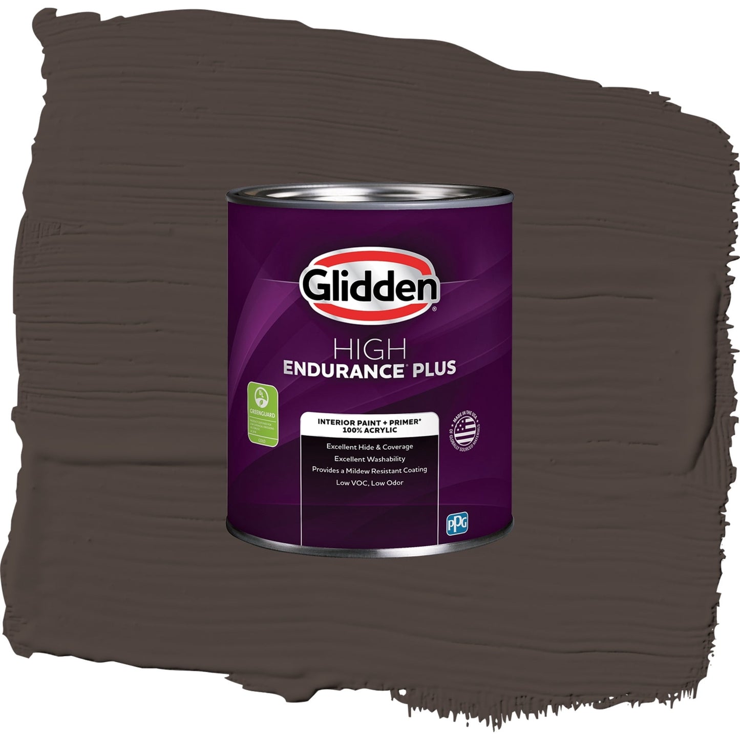 Glidden HEP Dark Granite / Brown, Semi-Gloss Interior Paint with Primer, 1 Quart