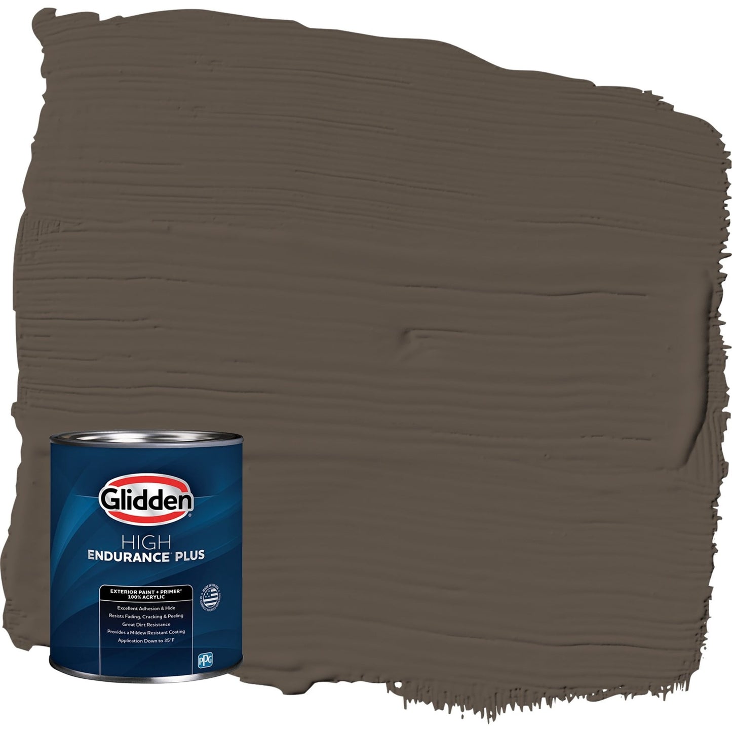 Glidden HEP Cabin Fever / Brown Semi-Gloss Exterior Paint with Primer, 1 Quart