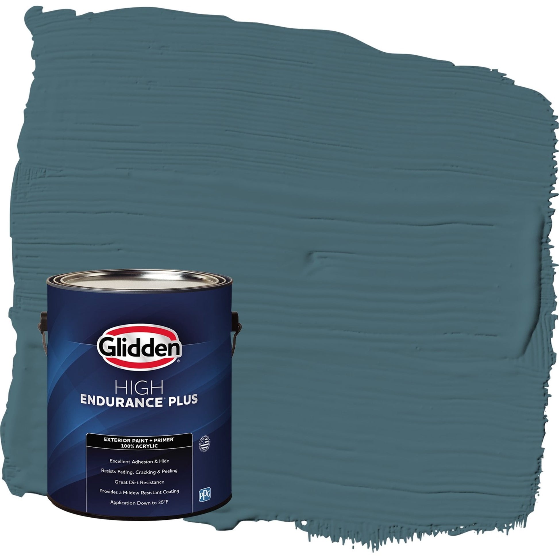 Glidden HEP Azalea Leaf / Blue Flat Exterior Paint with Primer, 1 Gallon