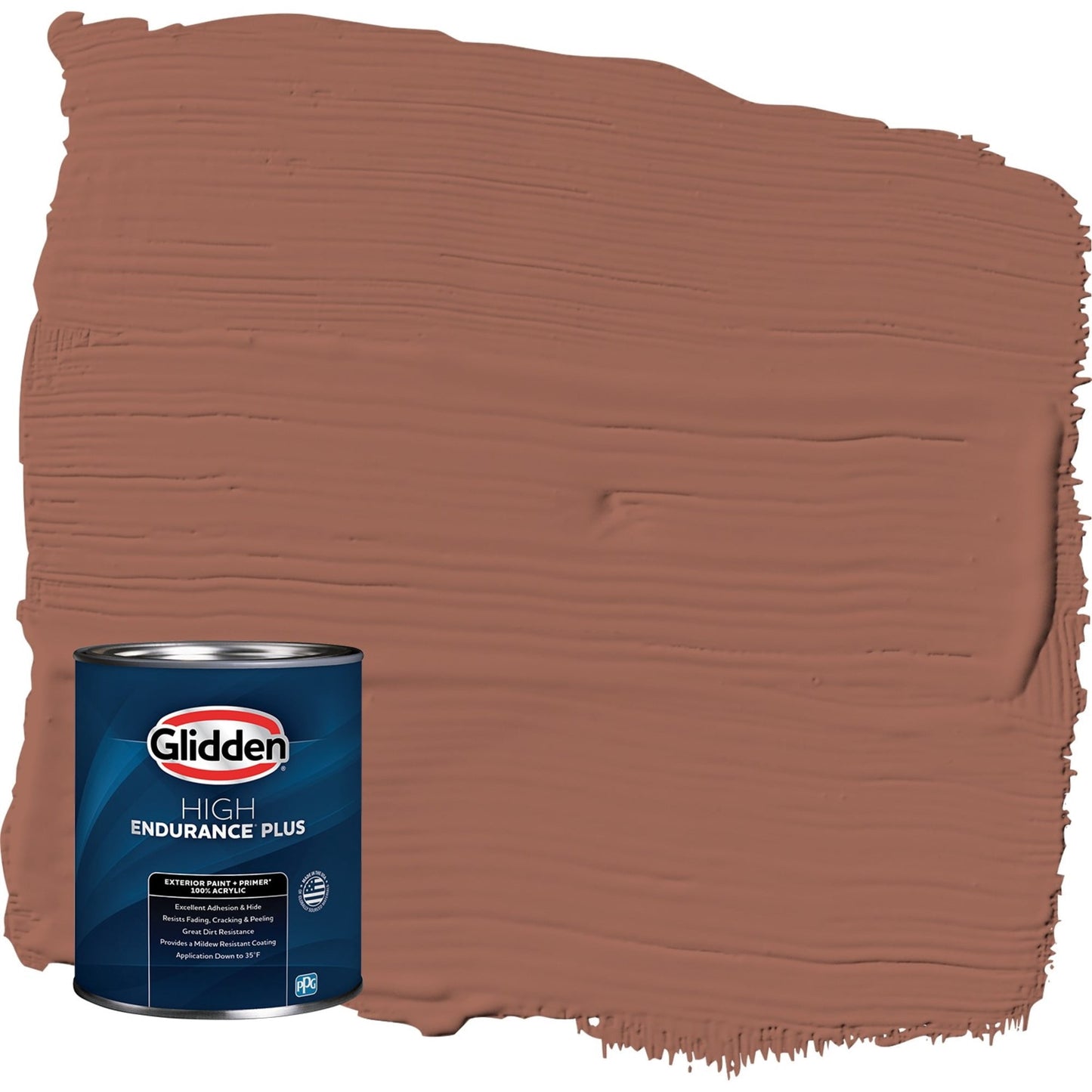 Glidden HEP Apple Brown Betty / Orange Satin Exterior Paint with Primer, 1 Quart
