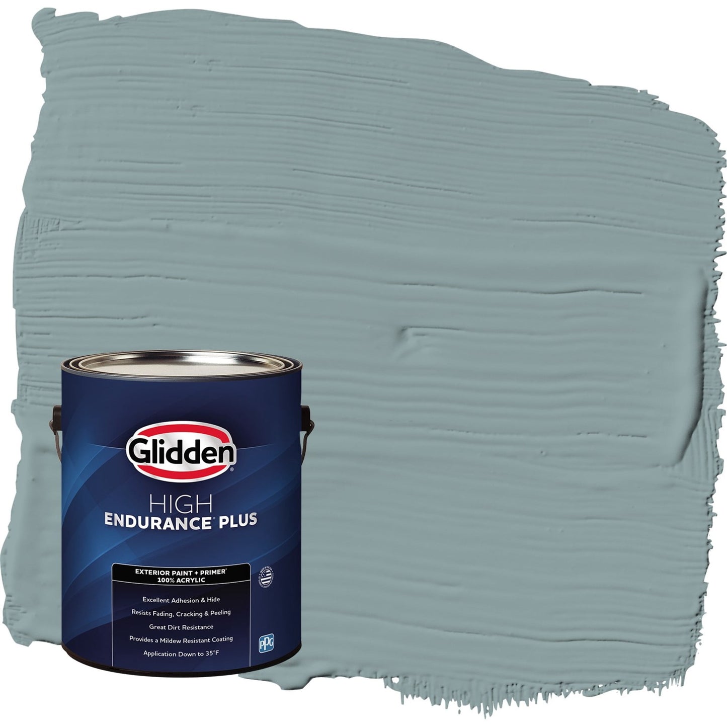 Glidden HEP Aqua Smoke / Blue Flat Exterior Paint with Primer, 1 Gallon