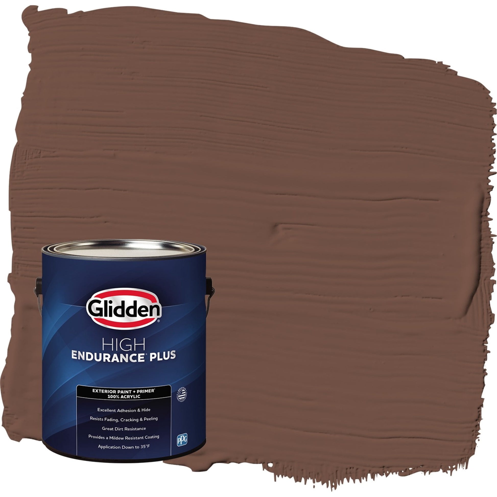 Glidden HEP Bigfoot / Brown Satin Exterior Paint with Primer, 1 Gallon