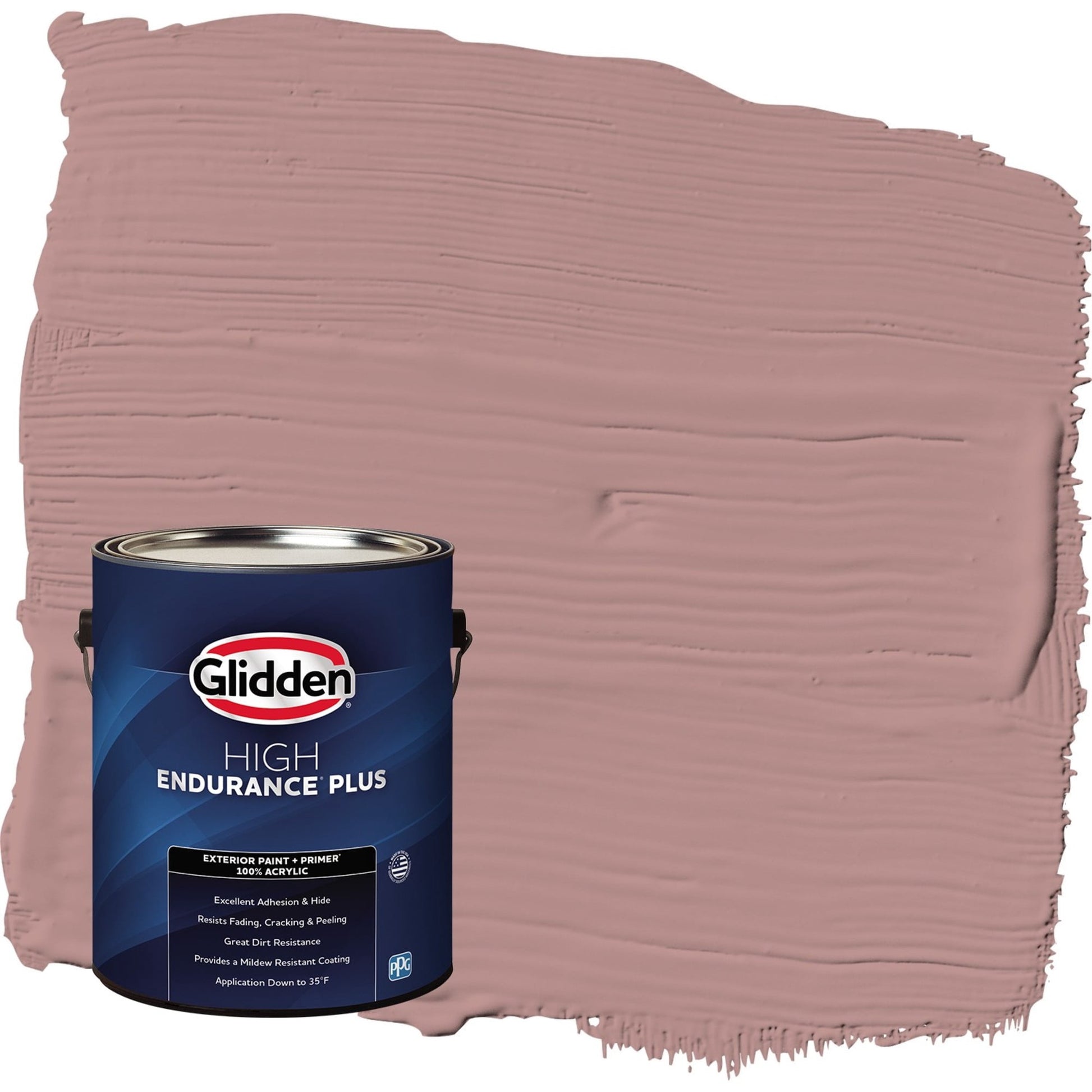 Glidden HEP Brandy Snaps / Red Satin Exterior Paint with Primer, 1 Gallon