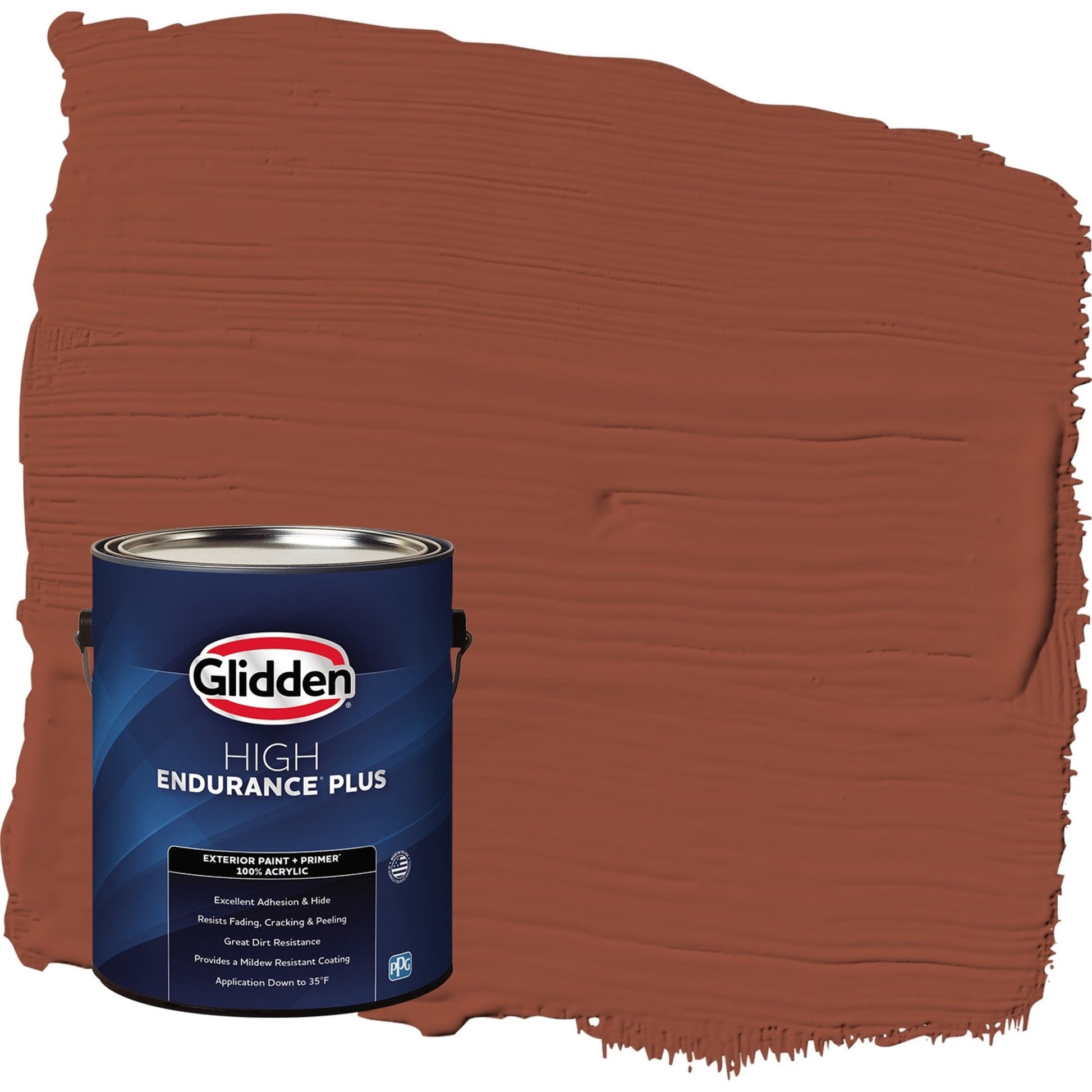Glidden HEP Burled Redwood / Brown Semi-Gloss Exterior Paint with Primer, 1 Gallon